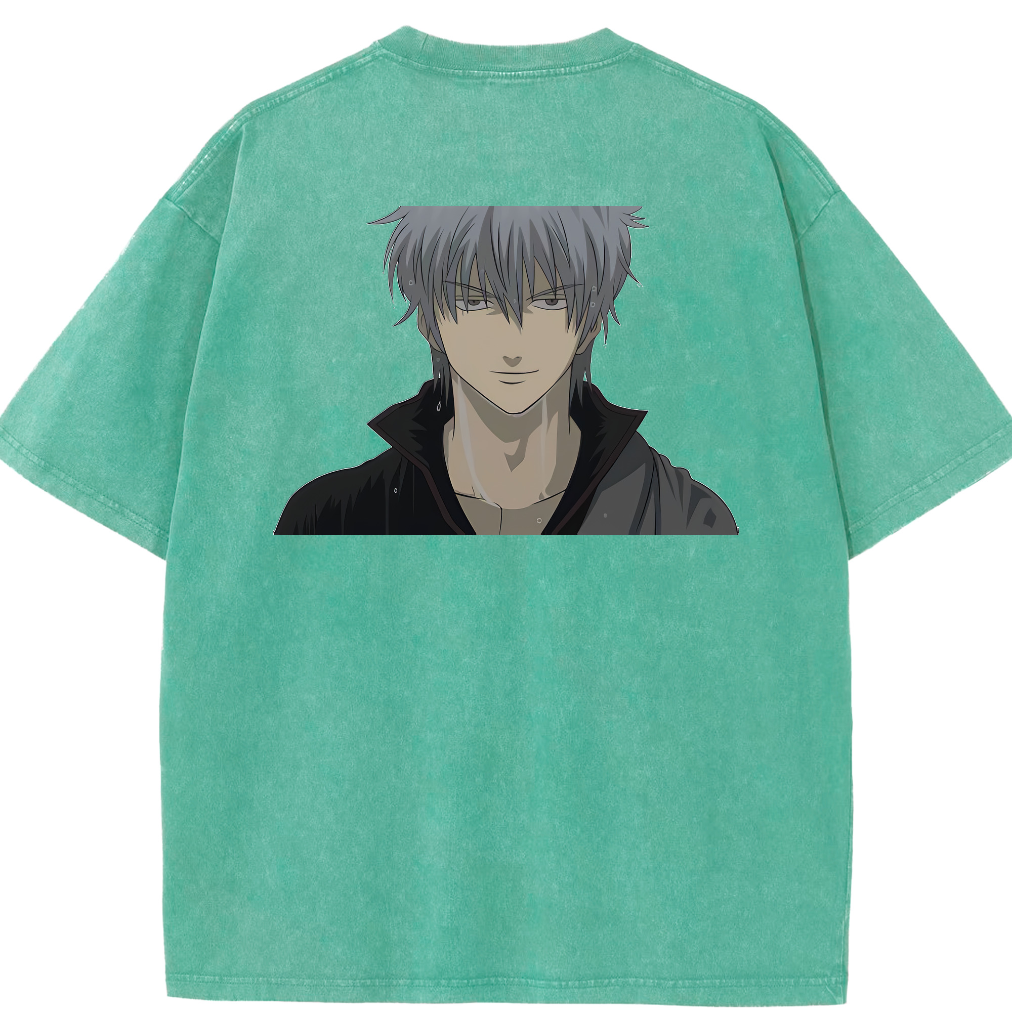 （画像用） ぎんたま 坂田銀時（さかたぎんとき） 神楽 志村新八（しむら しんぱち） GINTAMA Sakata Gintoki Kagura Shimura Shinpachi 綿100% ヴィンテージ風 半袖Tシャツ（背面プリント）